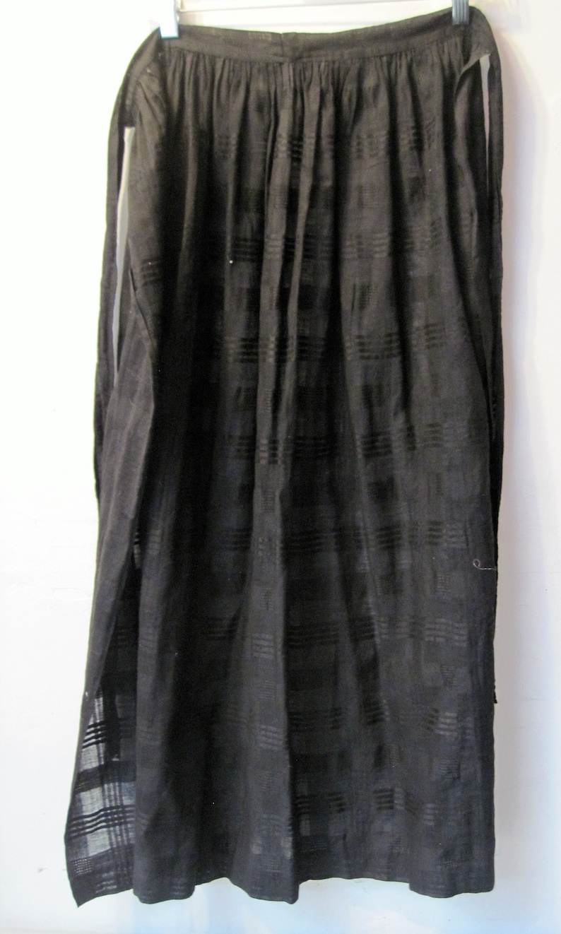 Antique Edwardian Victorian black Apron