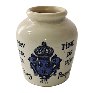 Vintage Frech grey poupon dijon mustard jar