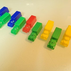 lot vintage plastic toy trucks party favors