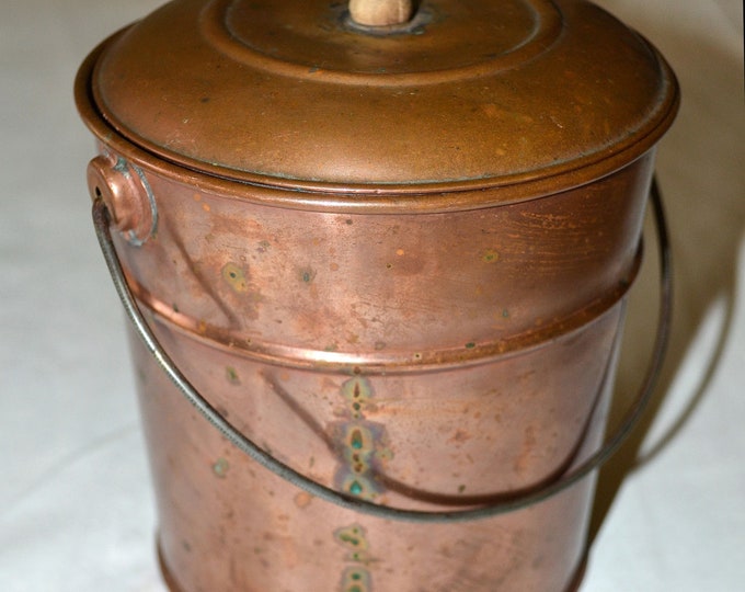 Vintage Copper Bucket With Handle and Lid Etsy