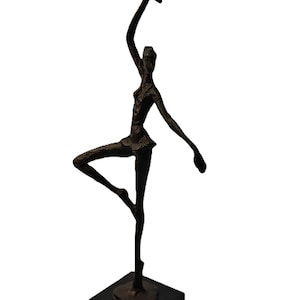 Vintage modern bronze Ballerina dancing statue