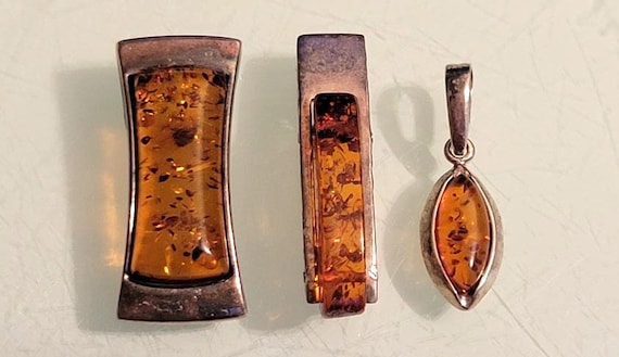 Lot of 3 vintage Sterling Silver pendants - image 1