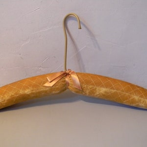large Vintage yellow velvet clothing hanger
