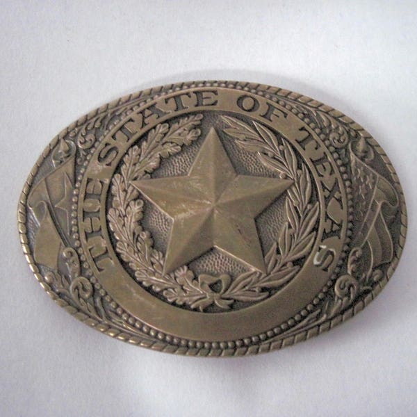 Vintage Belt Buckle The State of Texas Tony Lama collection Texas star