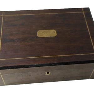 Antique wooden Lap desk with velvet