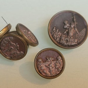 Lot of antique figural brass buttons