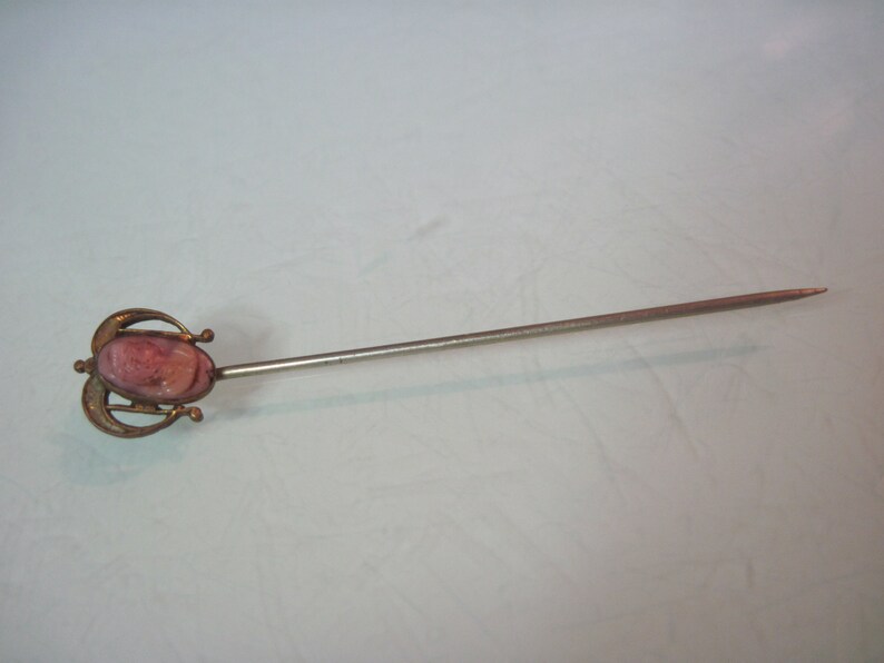 antique vintage stick pin with little cameo