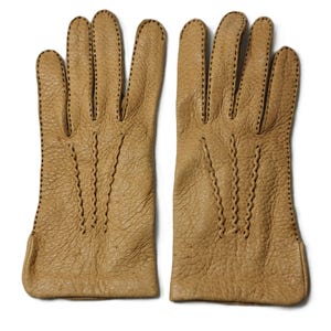 Pair of vintage leather winter driving gloves