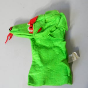 Vintage felt Dragon hand puppet by People Parple of Boston