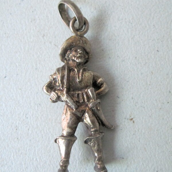 Vintage Sterling Silver large Pirate pendant