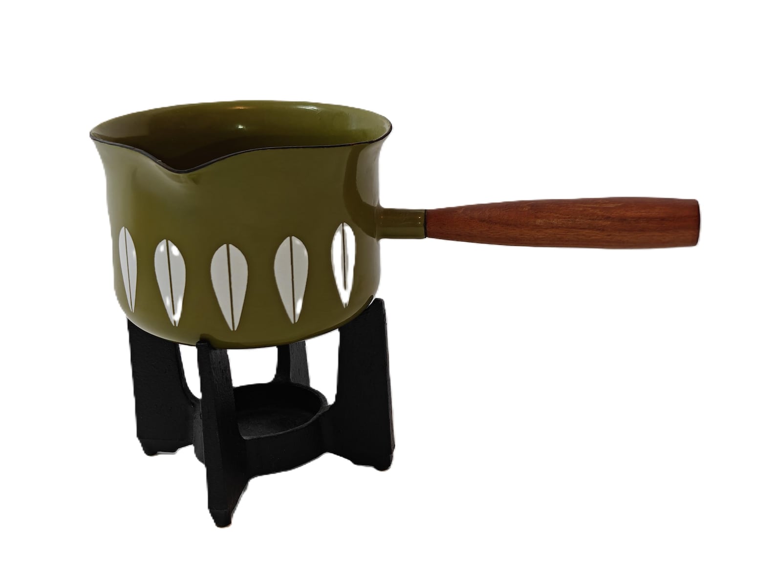 Vintage Catherine Holm Lotus Butter melter with cast iron stand made in Norway