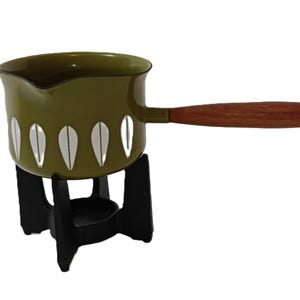 Vintage Catherine Holm Lotus Butter melter with cast iron stand made in Norway
