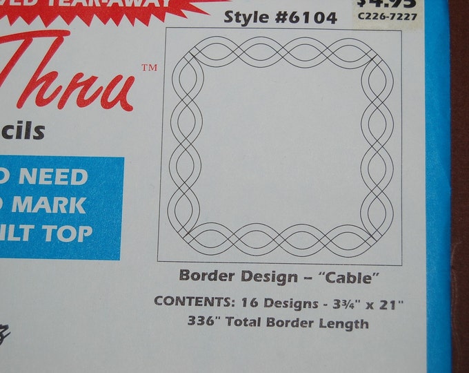 Stitch Thru Tear Away Quilting Stencil Vintage Etsy