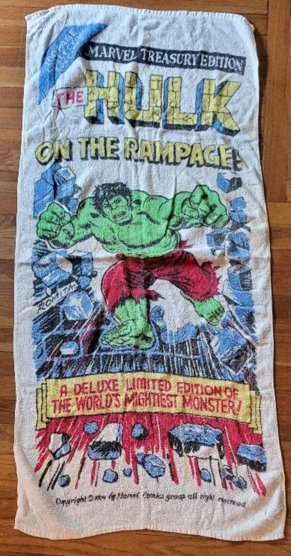 Vintage Marvel treasury edition The incredible Hulk beach towel
