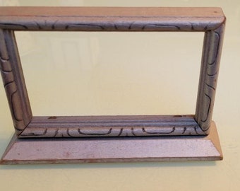 Antique vintage wooden tabletop picture photo frame