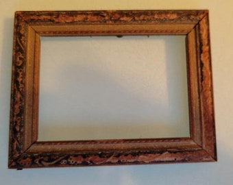 Antique vintage miniature wooden picture frame