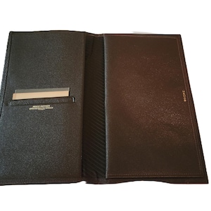 Cartera de cuero vintage Prince Gardner de estilo secretaria de bolsillo