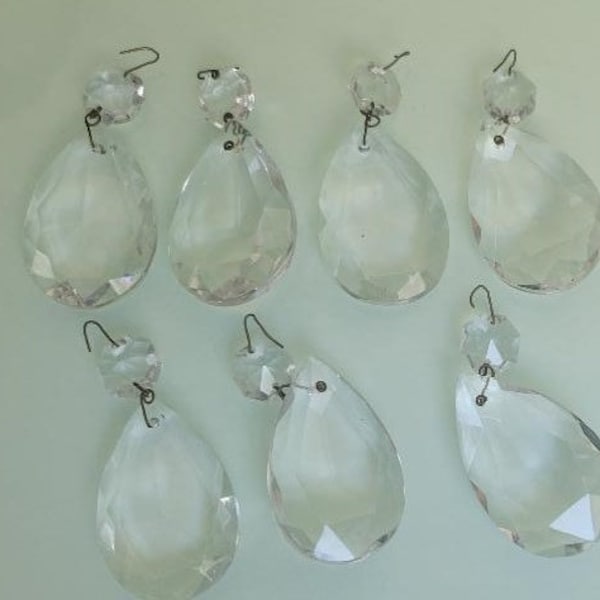 7 vintage tear drop crystal chandelier pendants