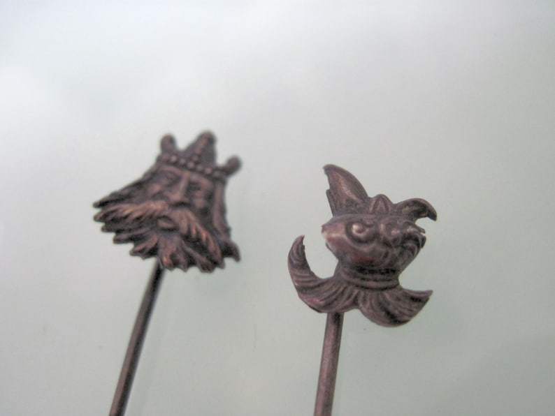 Vintage silver Viking stick pins hat pins