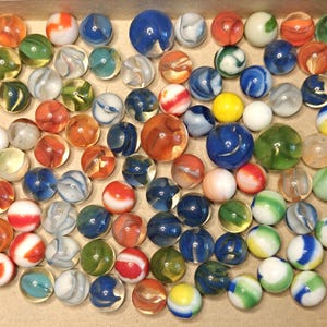 Large lot of Vintage glass marbles