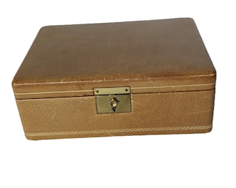 Vintage leather covered jewelry box
