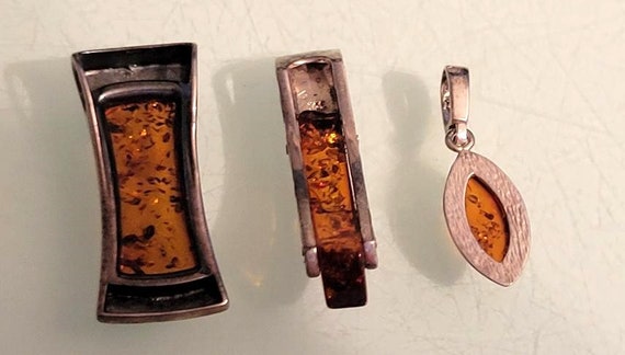 Lot of 3 vintage Sterling Silver pendants - image 4