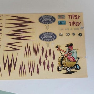 sheet vintage model car hot rod decals