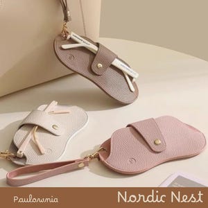 Soft Leather Glasses Case - Retro Sunglasses Case Portable Eyewear Storage for Frames and Eyeglasses