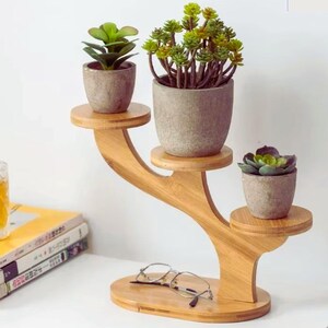Mini Multi-Layer Blumenregal - Bambuspflanzenregal für Küchenbalkon oder Schreibtisch
