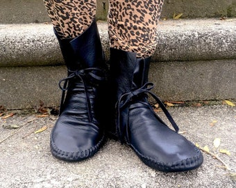 moccasins, indigenous maker, moccasin boots, black, bridal shoes, barefoot shoes, slippers, leather boots
