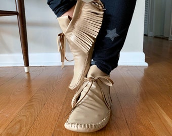 fringe ankle moccasins