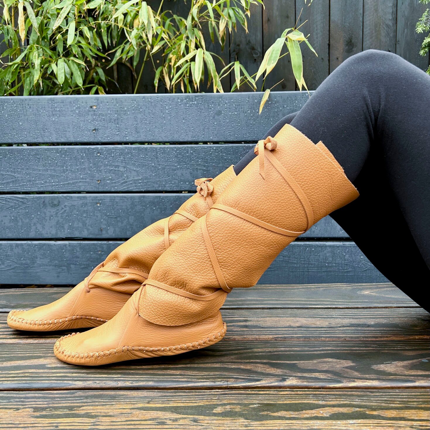 Moccasins, Indigenous Maker, Moccasin Boots, Super Tall Wrap Boots