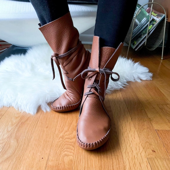 Tall moccasin boots clearance