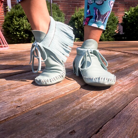 ankle moccasins with fringe