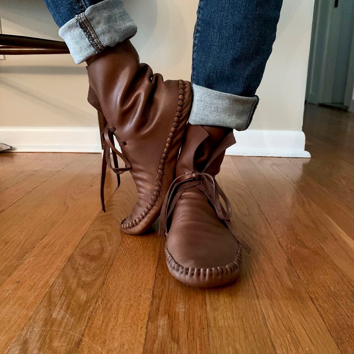 custom made leather moccasins