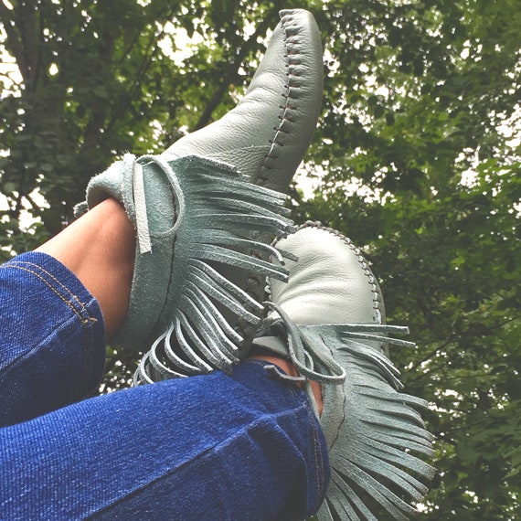 ankle moccasins with fringe