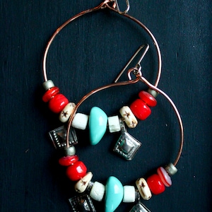 copper hoop earrings | hoop earrings | large hoop earrings | dangle earrings | statement earrings