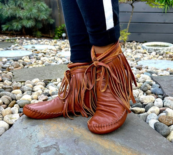Handmade moccasin boots hot sale