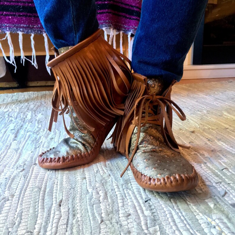 handmade leather moccasin boots