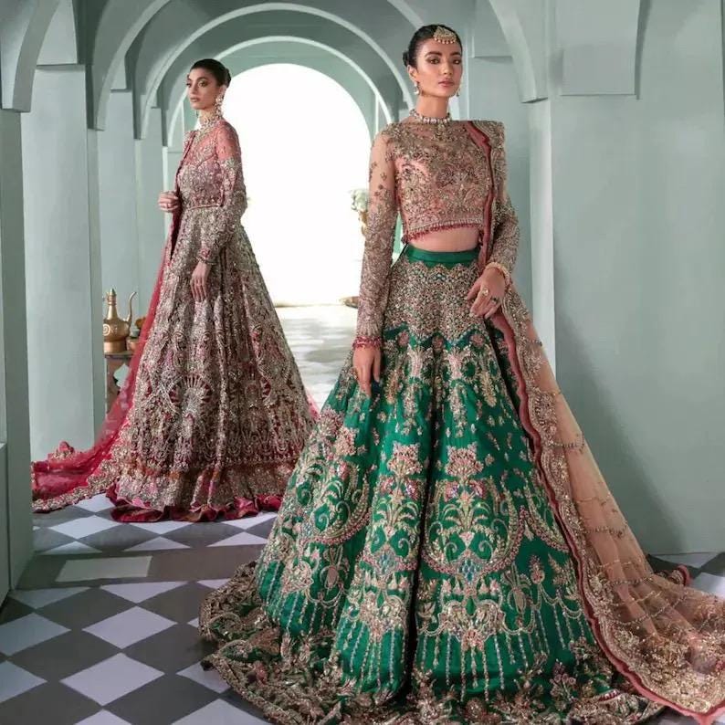 Bridal Nikah Emerald Green Dress - Etsy Bridal Nikah Emerald Green Dress - Etsy