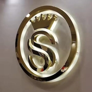Custom 3D Metal Backlit Business Logo Sign - LED Office Decor