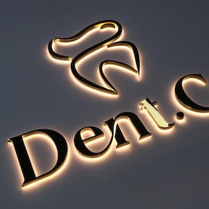 Custom 3D LED Backlit Metal Sign: Storefront, Office, Cafe