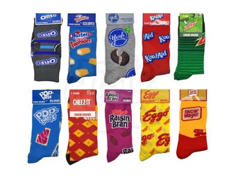 NEW Food Novelty Crew Socks Oreo, Twinkies, Kool-Aid & More! Fun Colorful Socks for Men Women Teens, Funny Gift Idea