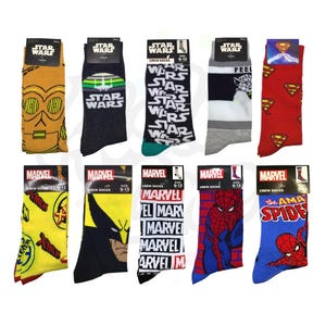 NEW Novelty Superhero & Cartoon Crew Socks Fun Movie Inspired Socks for Men Women and Teens Colorful Geek Gift Unisex Pop Culture