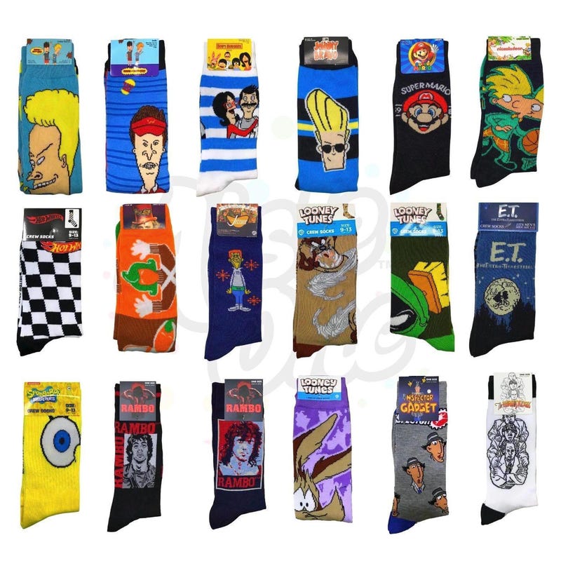 Cartoon Sorting Socks Cartoon Socks - Etsy