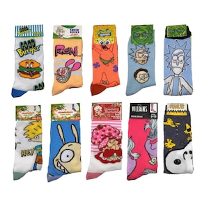 漫画とゲームにインスパイアされたクルーノベルティソックス、レトロなテレビビデオゲームスタイル、男性、女性、ティーン、面白いギフト、誕生日、バレンタイン向け。