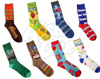 NEW Candy Crazy Socks Reese’s, Twizzlers & More! Colorful Fun Novelty Crew Socks for Men Women Teens, Birthday Gift, Christmas Party Socks