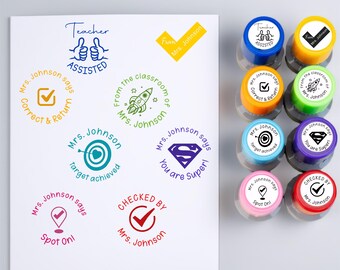 Checked By Teacher Stamp, Teacher Gifts, Teacher Comment Stamp, Good Job Teacher Stamp, Personalized Teacher Appreciation Gift,Custom Stamp
