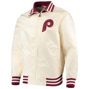 Philadelphia Phillies Ivory Cream Varsity Satin Jacket Varsity Jacket Baseball Jacket Team Letterman Jackets Custom Made Men Jackets