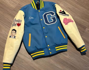 thumbnail image 2 of Men's Varsity Baseball Jacket - Cotton Bomber Coat With Streetwear Style And Pockets 2 of 14